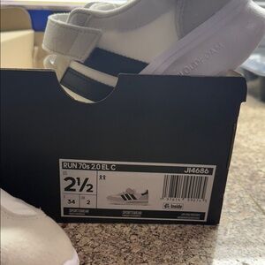 Adidas Kids' White and Black Run 70s Sneakers